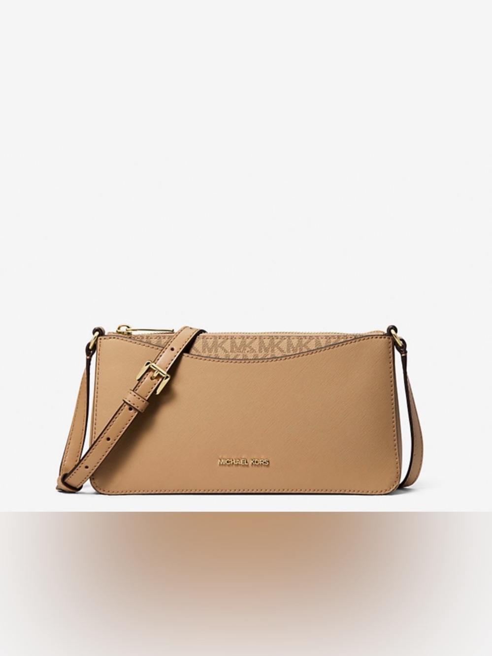 Michael Kors Tan Leather and Signature Logo Crossbody